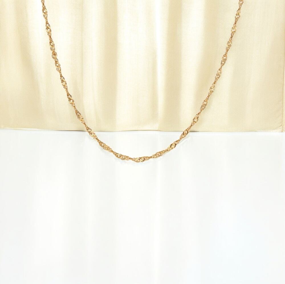NEW 18K yellow gold plated twisted wave chain choker necklace jewelry B21B